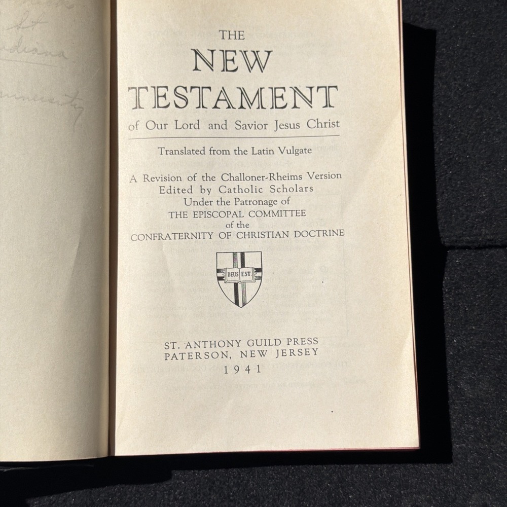 New Testament St Anthony Guild Episcopal Confraternity Christian Doctrine 1941